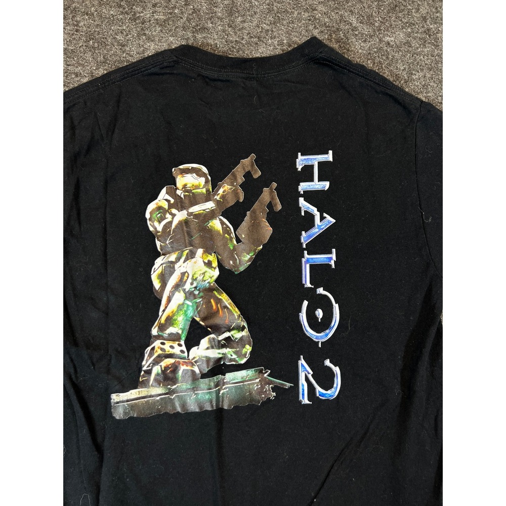 Halo 2 Master Chief Video Game Shirt Mens Small Black Graphic Tee Streetwear - Picture 1 of 8